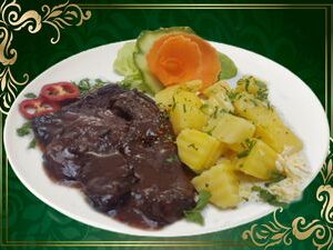 Mușchi de vită în sos de vin 200gr.