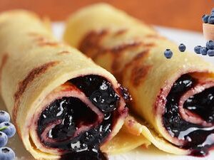Clătite cu  dulceaţă de afine 2 buc/porție 200gr.