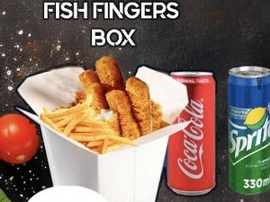 Fish Fingers Box - 250 gr. cu doza de FANTA/COCA COLA/SPRITE